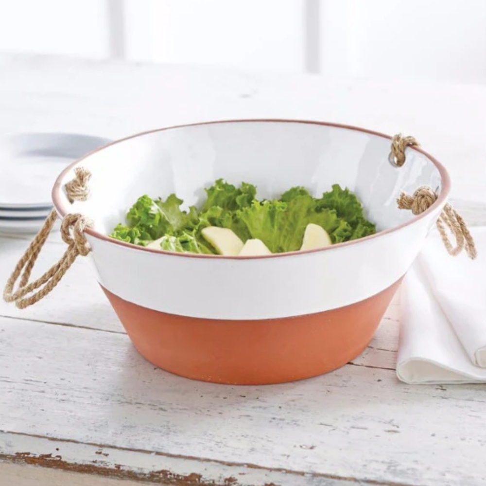 Mud Pie Terra cotta glazed bowl Lake house collection